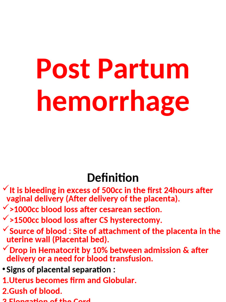 Post-Partum hemorrhageخضر | PDF