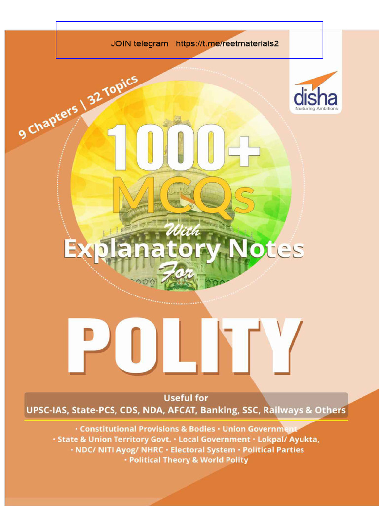 POLITY 1000 MCQs With Explanatory Note (Indian Boy) | PDF