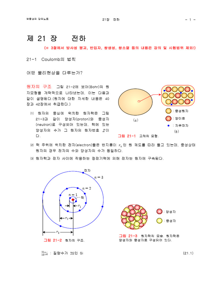 제21장 전하 (24강의) | PDF