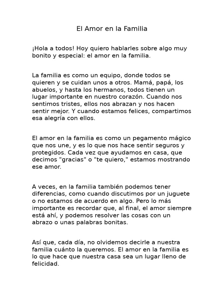 El Amor en La Familia | PDF