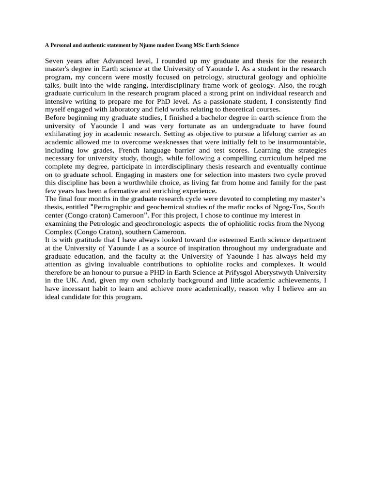 Pursuing a PhD in Earth Science | PDF | Academic Degree | Science ...