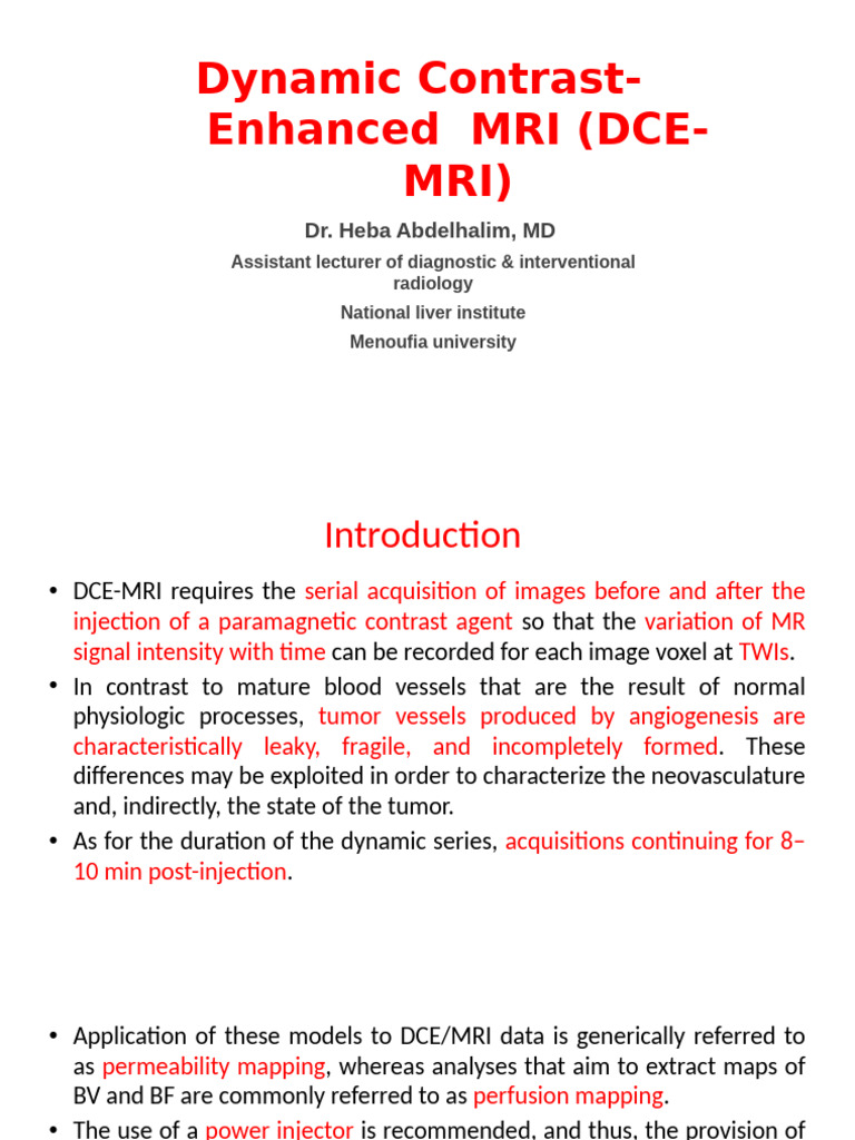 6 - Dynamic CE MRI | PDF