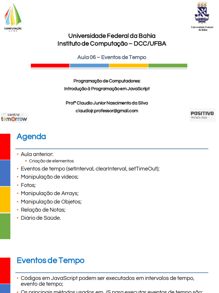 Slides De Eventos De Intervalo De Tempo Pdf
