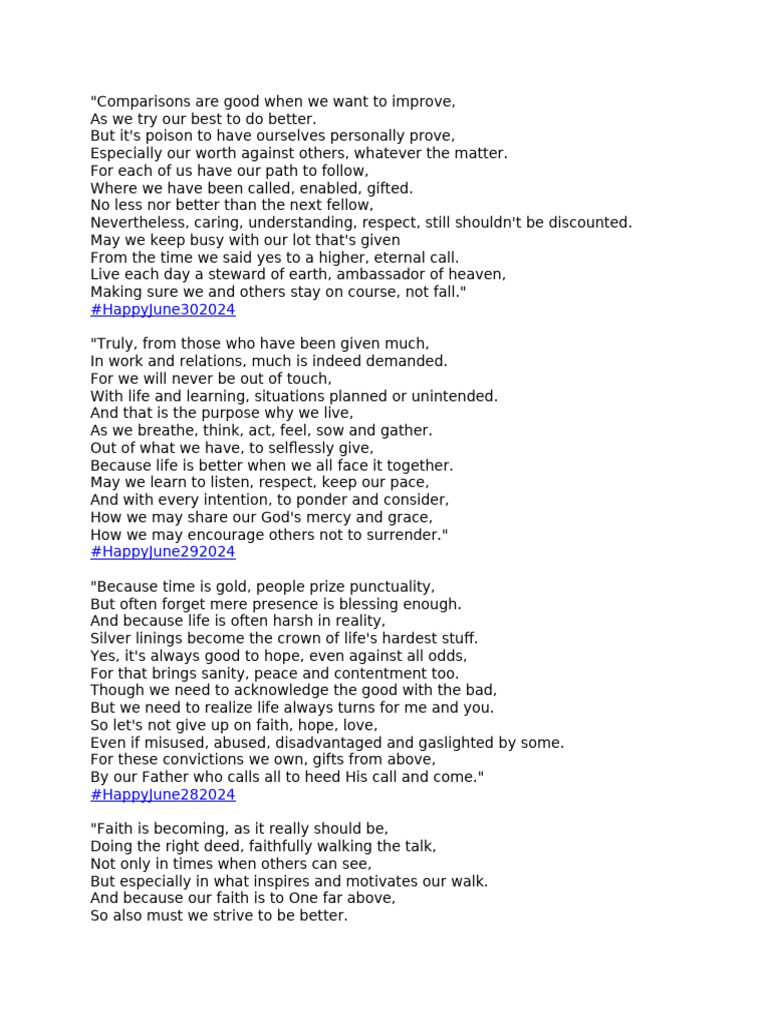 Eight Words Per Line - June 01-30.2024 | PDF | Faith | Love