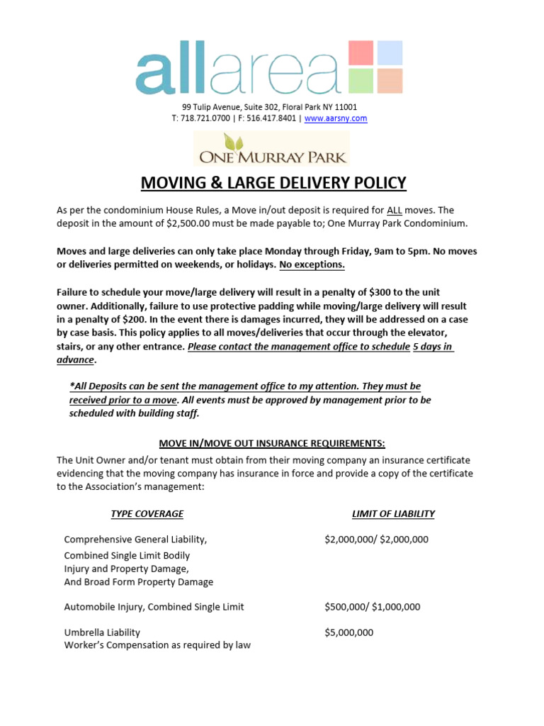 OMPC - Move & LG Delivery Policy 2022 | PDF