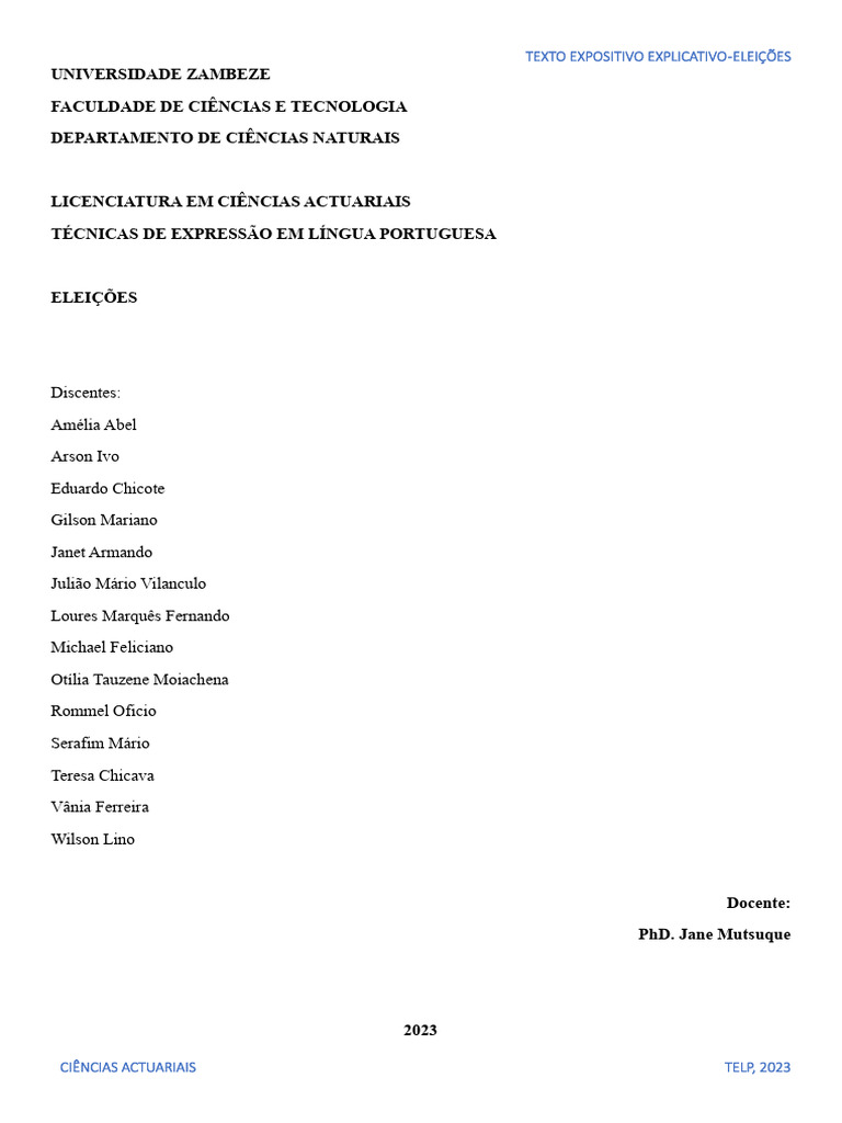 Eleições (Expos Explic) | PDF
