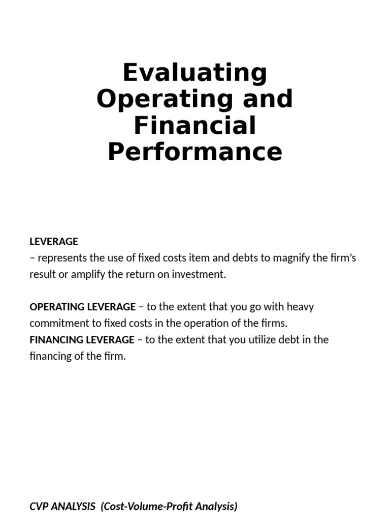 Operating and Financial Leverage | PDF