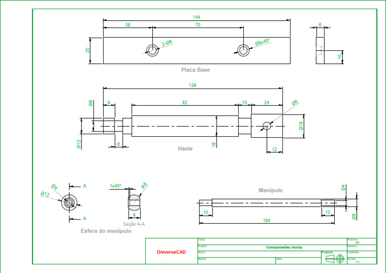 Componentes de Morsa em CAD | PDF