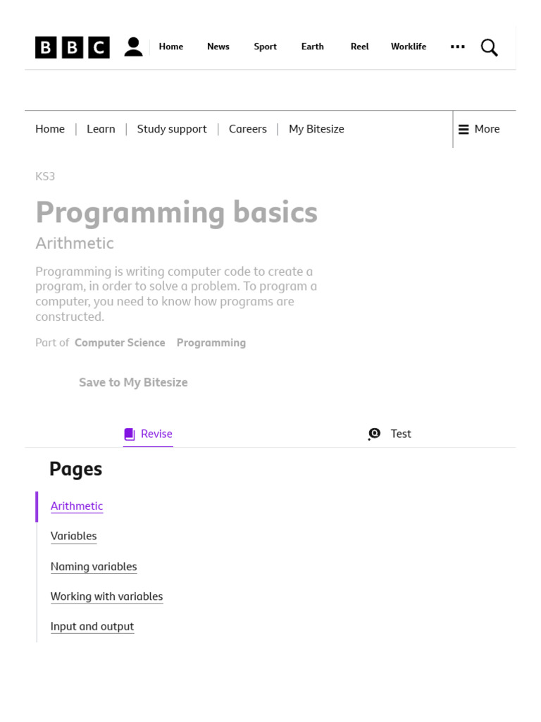 Arithmetic - Programming Basics - KS3 Computer Science Revision - BBC ...
