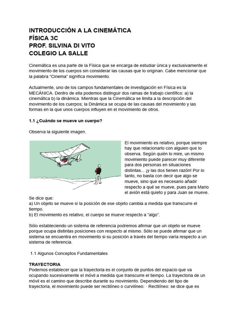 Cuadernillo Cinemática | PDF