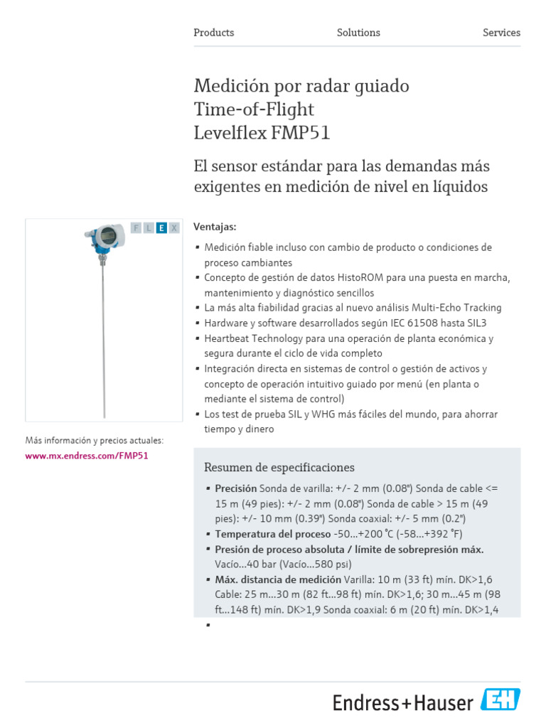 Endress-Hauser_Levelflex_FMP51_ES | PDF