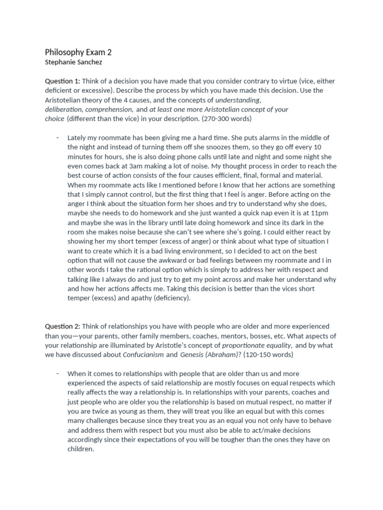 Exam 2 Philosphy | PDF