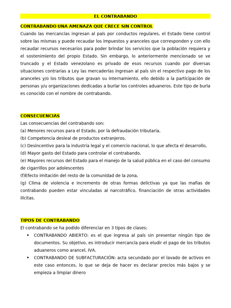Consecuencias del Contrabando en Venezuela | PDF | Contrabando | Política