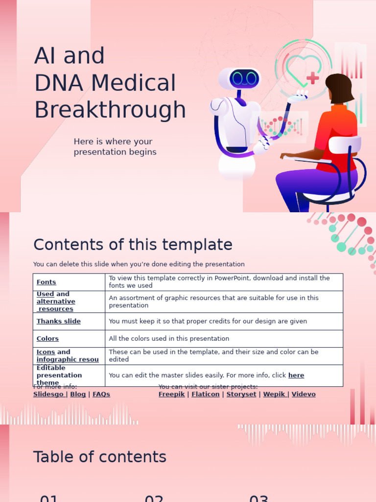 AI and DNA Medical Breakthrough by Slidesgo | PDF