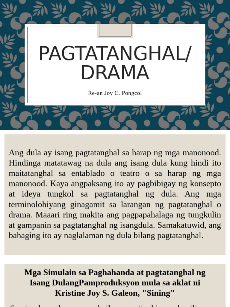 Pagtatanghal Drama | PDF
