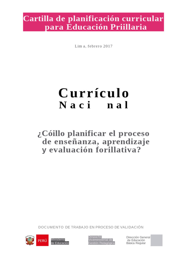 Cartilla Planificacion Curricular | PDF | Evaluación | Plan de estudios