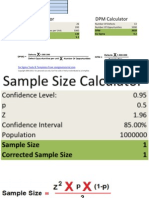 Six Sigma Calculator DPO DPMO Sample Size