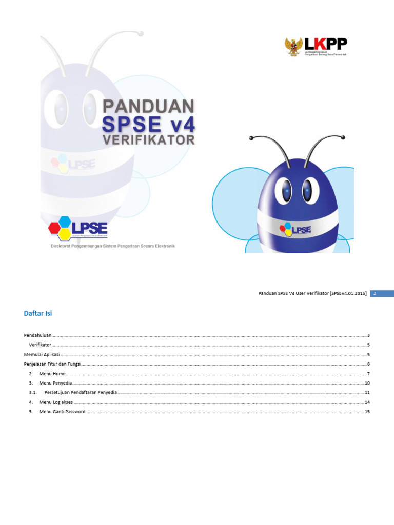 Panduan SPSE V.4 User Verifikator (Ref.15.01.2015) | PDF