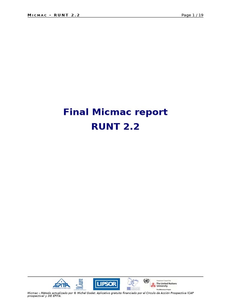 Rapport Final Micmac - RUNT 2.2 | PDF