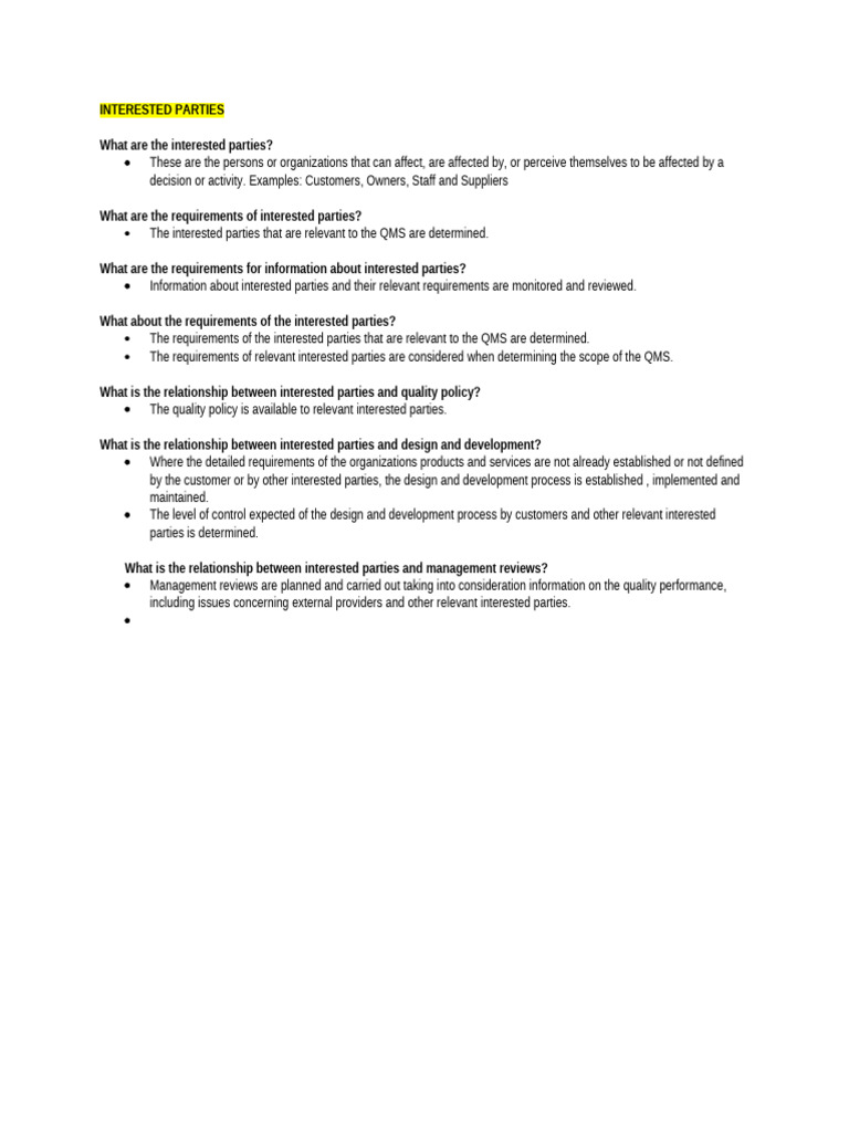 Interested parties pdf