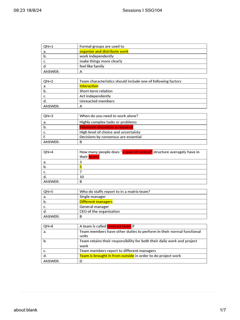 Sessions I SSG104 | PDF
