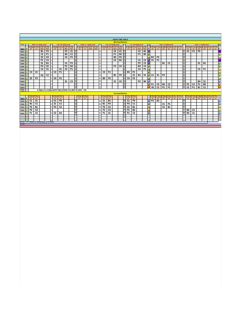 Time Table Medical - 05-08-2024 | PDF