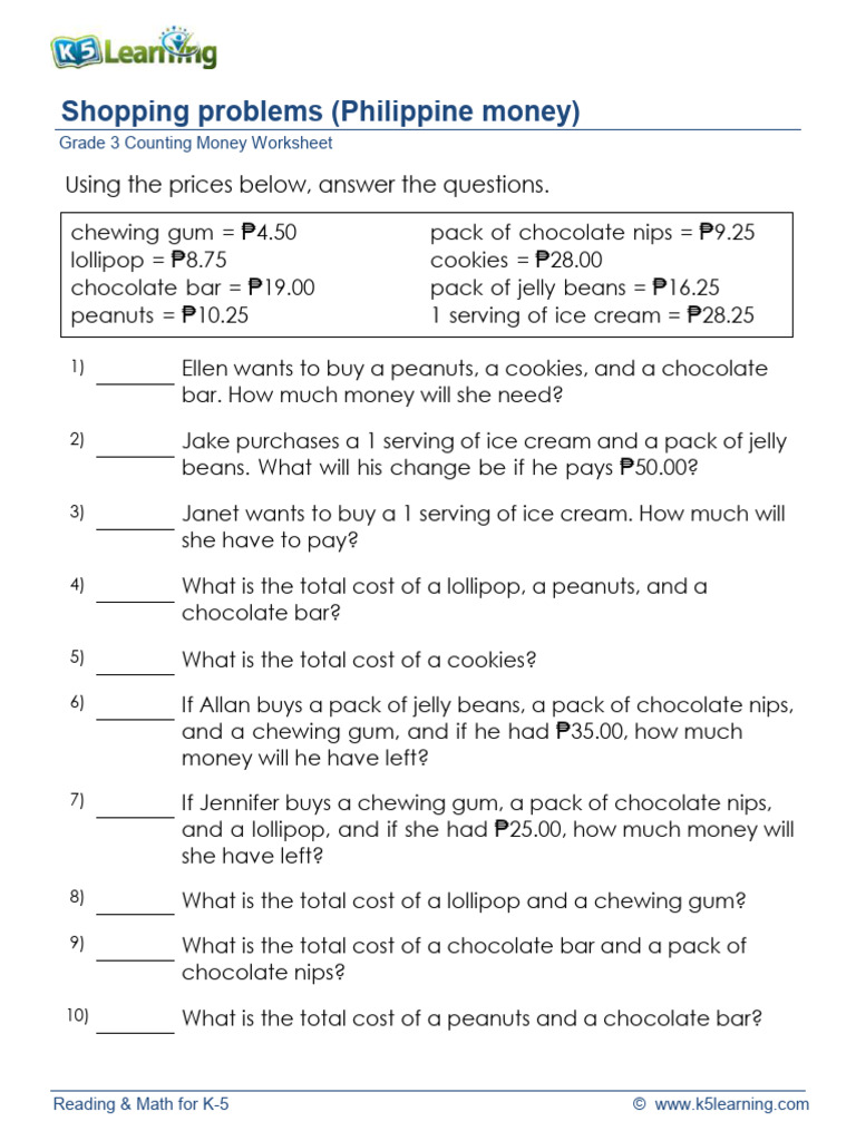 Grade 3 Philippine Peso Money C | PDF