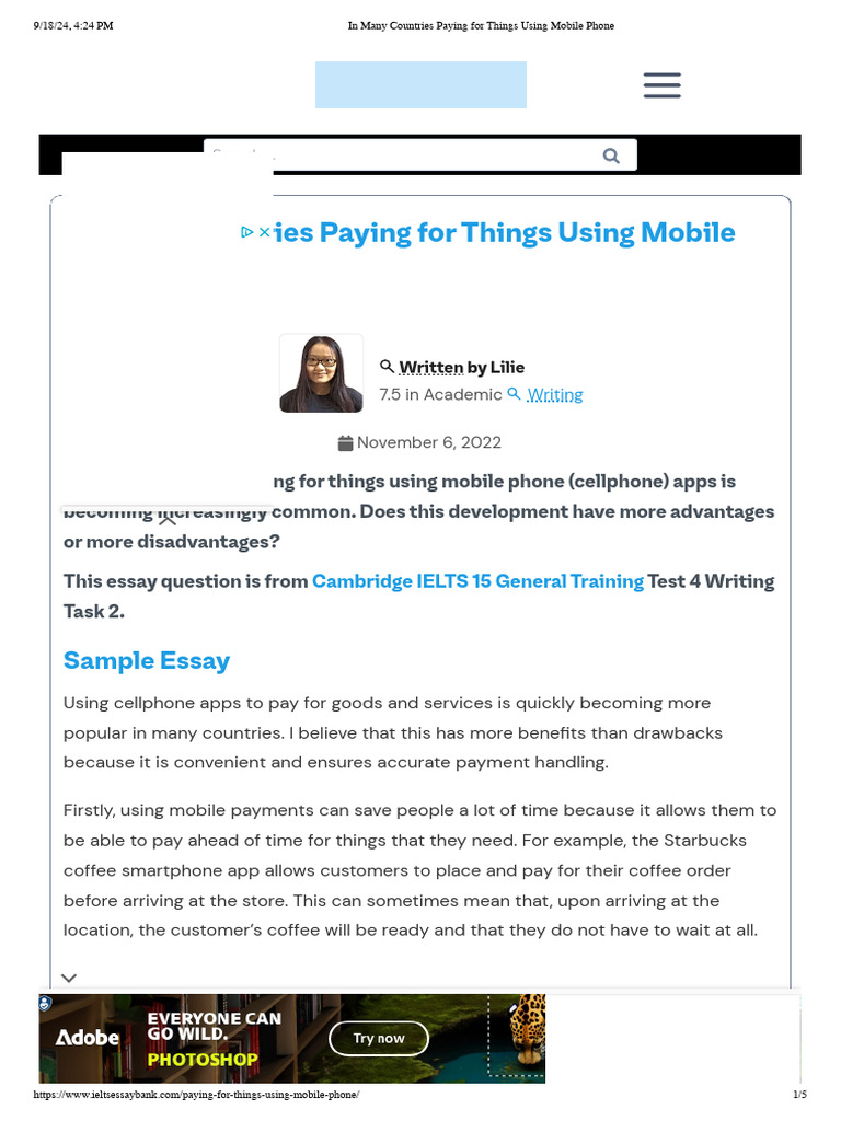 In Many Countries Paying For Things Using Mobile Phone | PDF