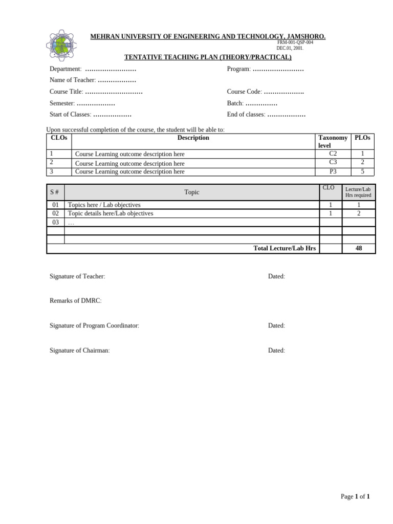 Annex - 02 (B) TTP Format | PDF