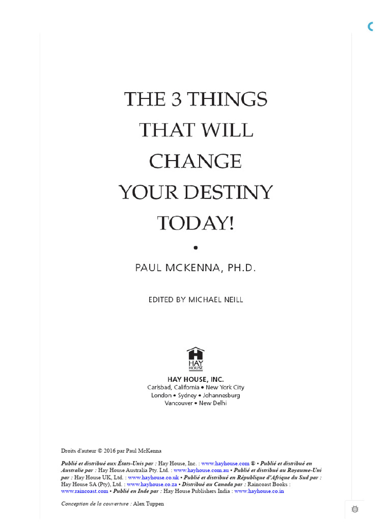 The 3 Things That Will Change Your Destiny Today! | PDF