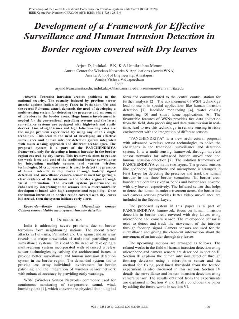 Development of A Framework For Effective Surveillance and Human ...