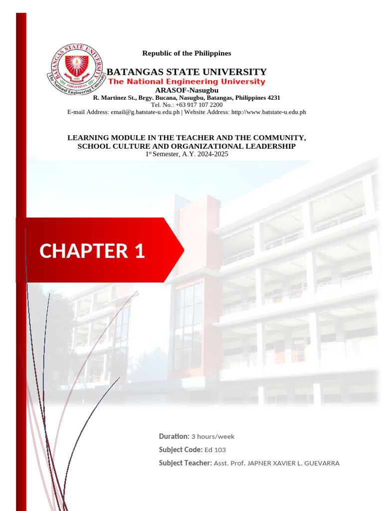 ED 103 Module Chapter 1 | PDF