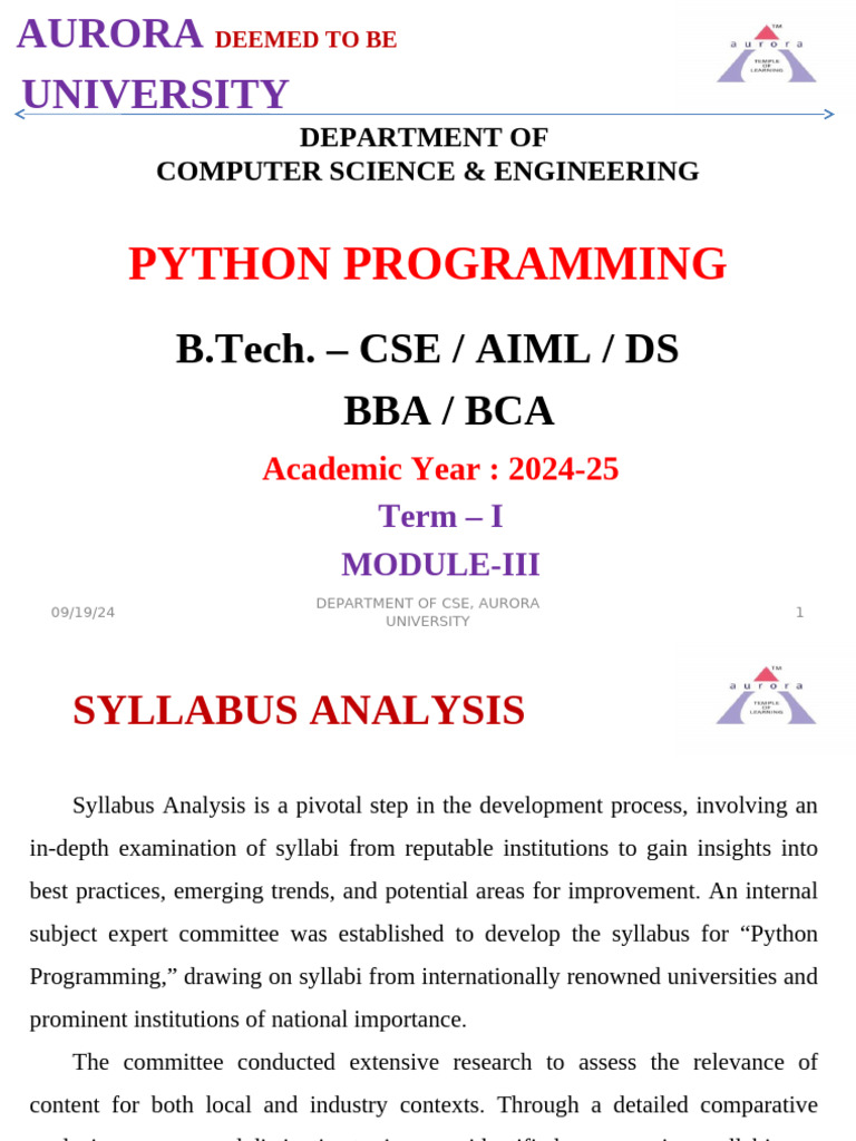 Module - III Python Programming | PDF