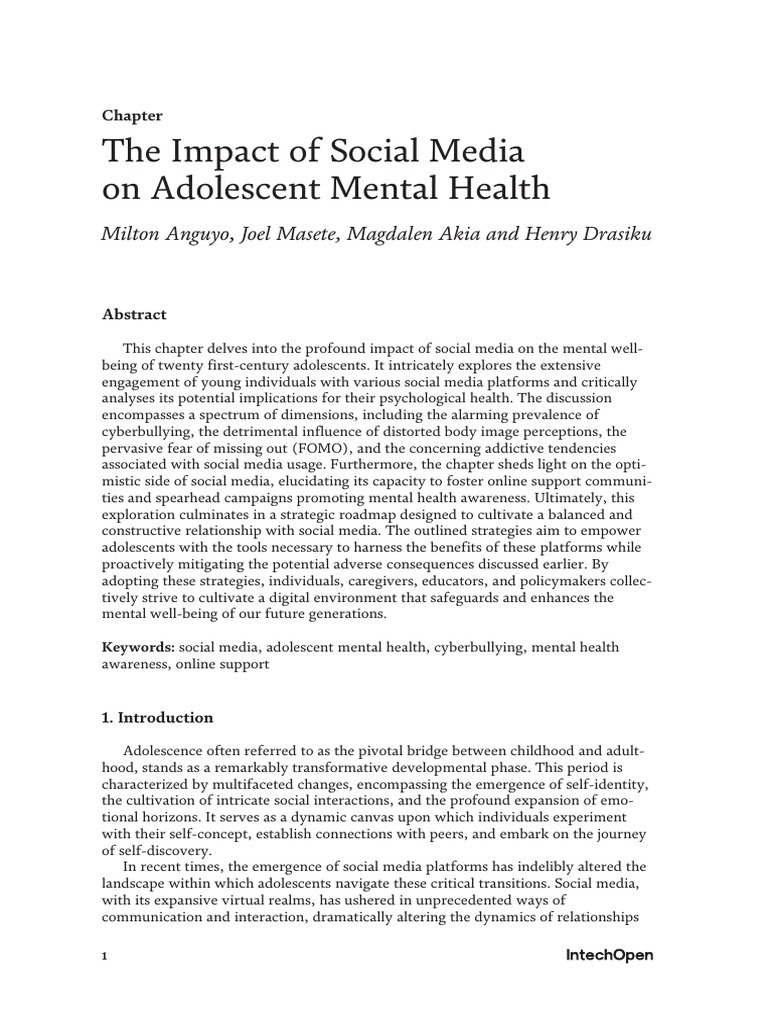 The Impact of Social Media On Adolescent Mental He | PDF