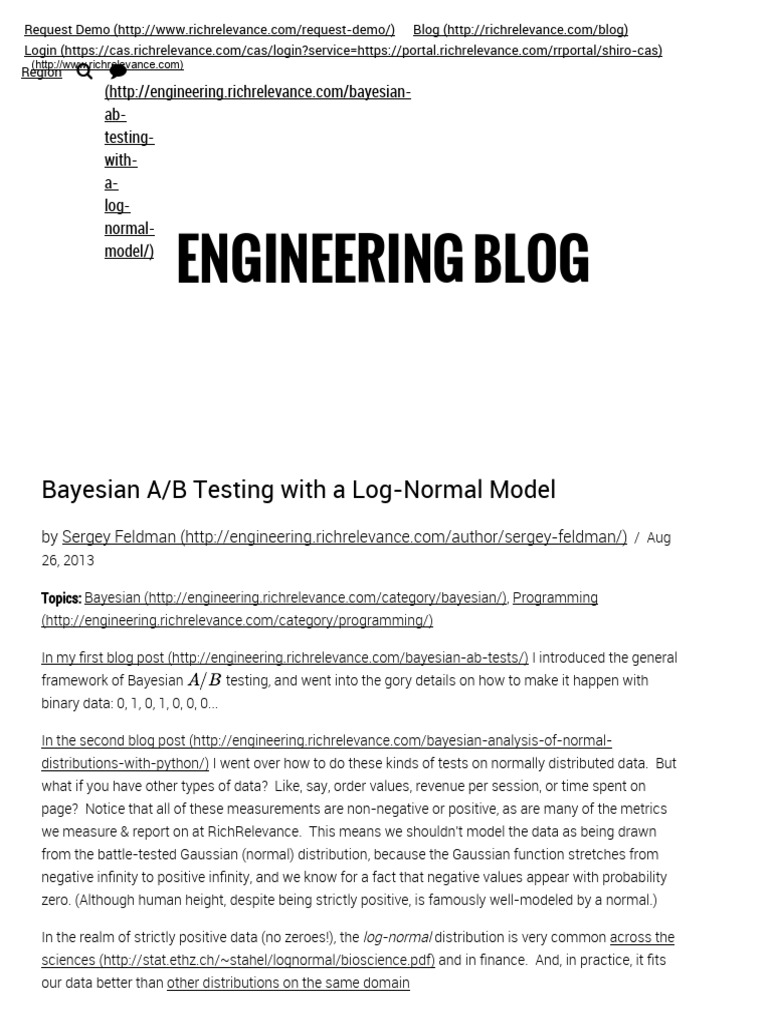 Blog - 03 - Bayesian A - B Testing With A Log-Normal Model ...