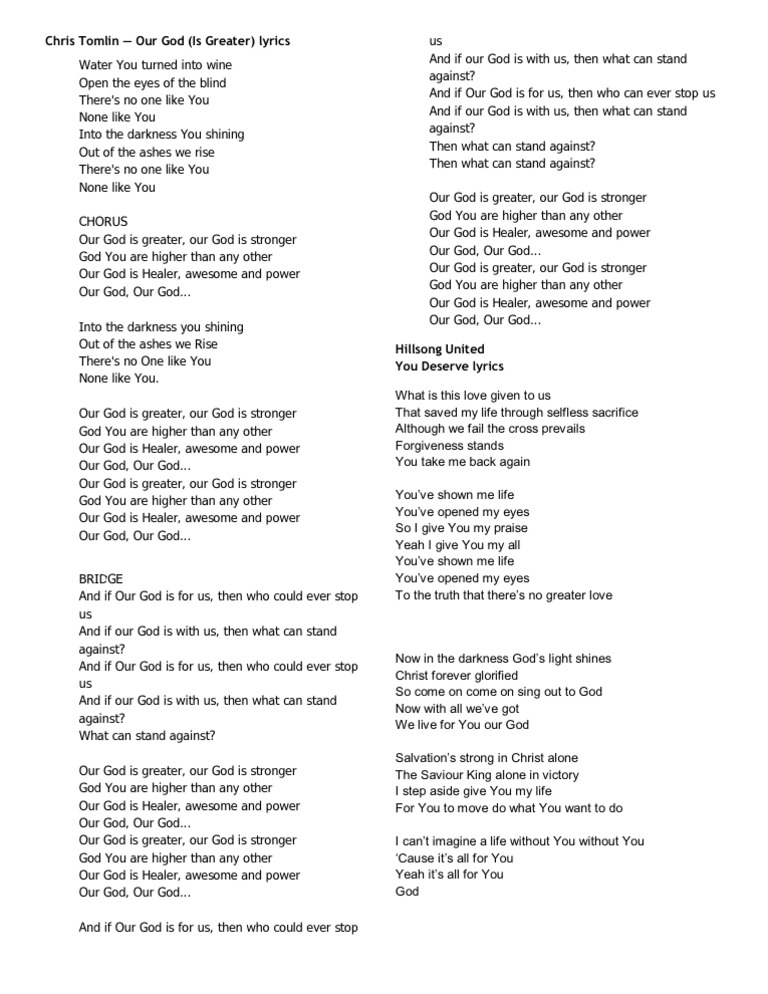 Chris Tomlin Religious Belief And Doctrine Theology scribd