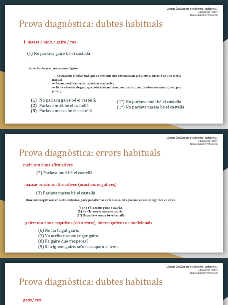 Prova Diagnostica Dubtes Habituals | PDF