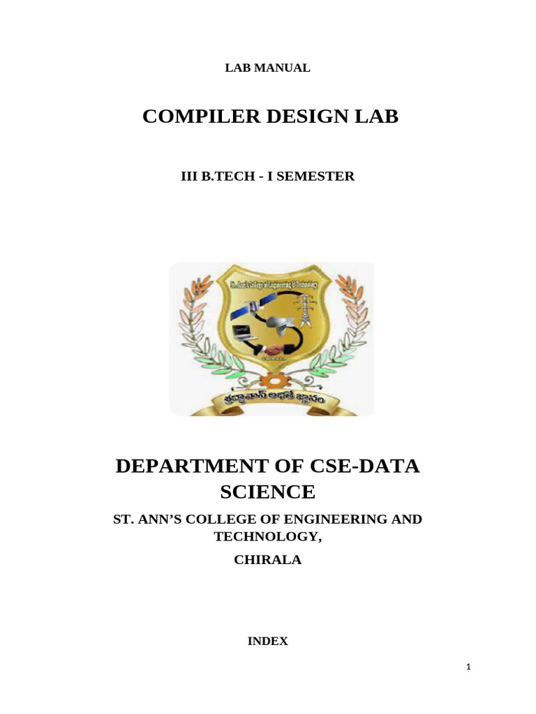 CD Lab Manual-1 | PDF