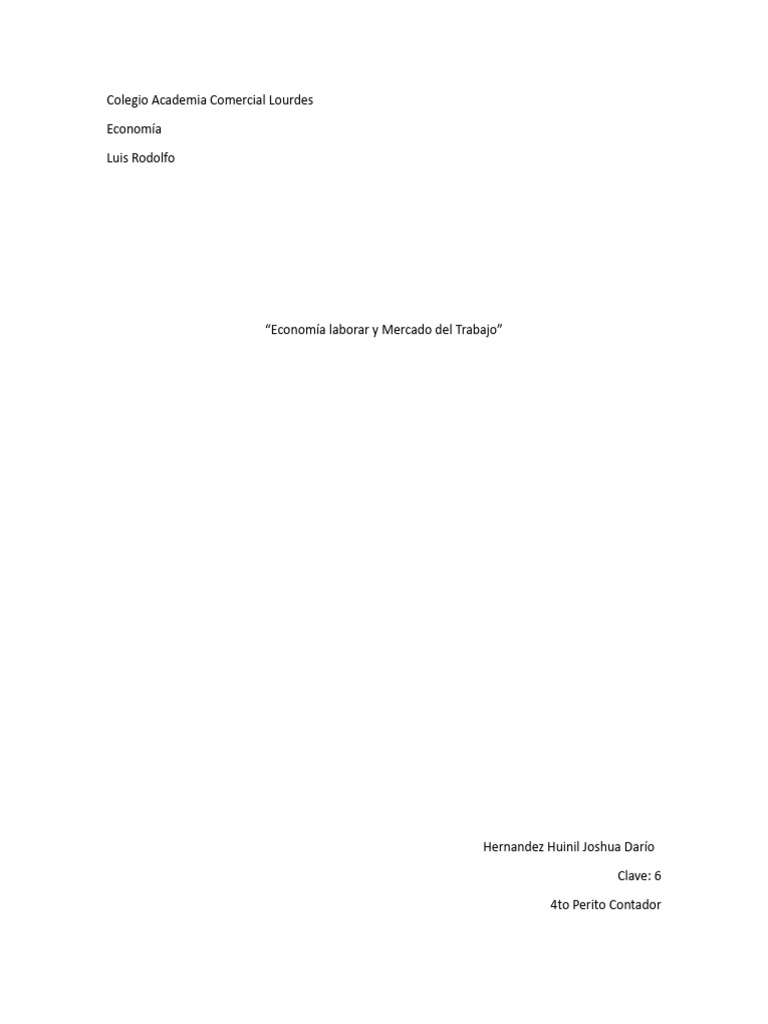 Economia Laborar y Mercado de Trabajo | PDF