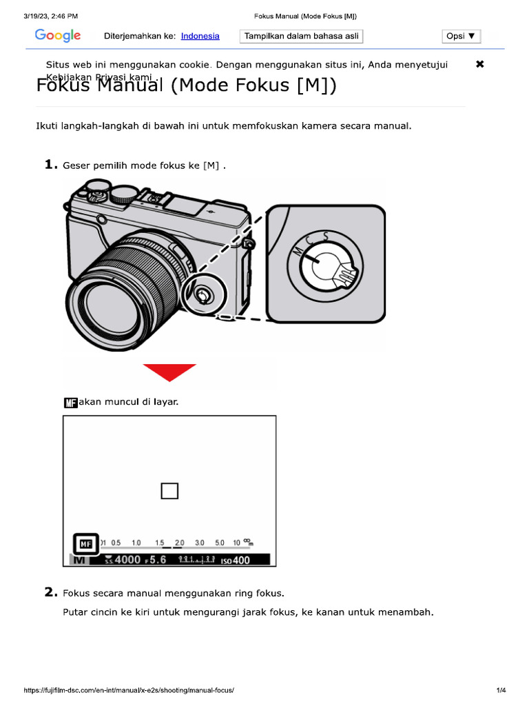 Focus Setting Fujifilm | PDF