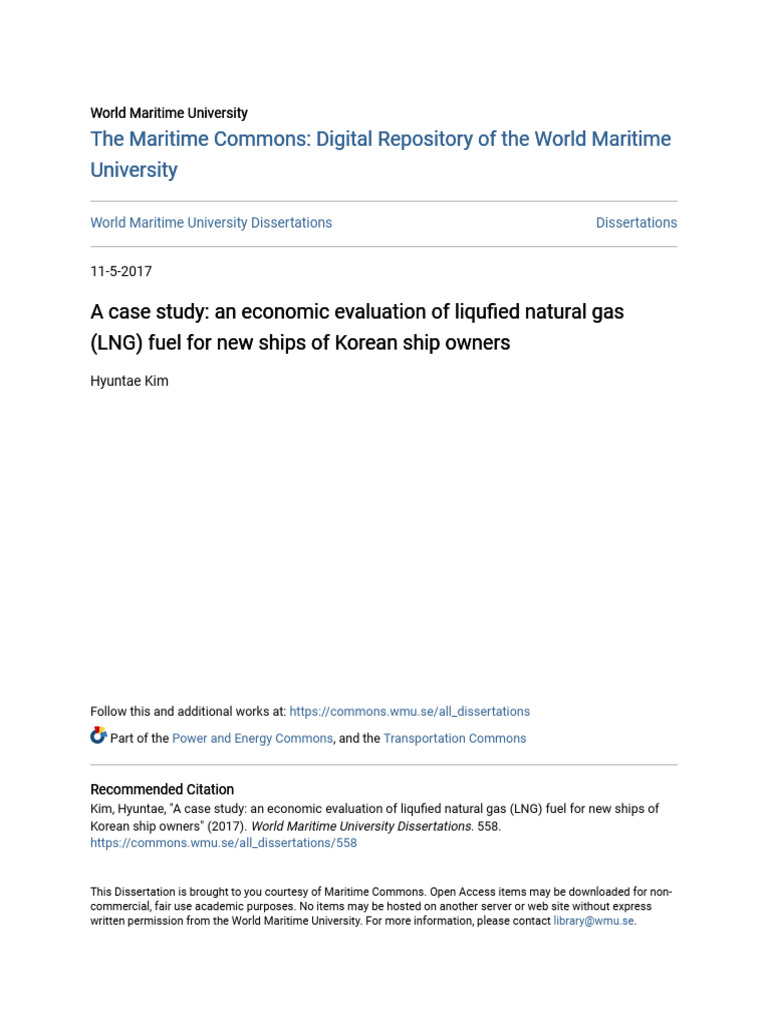 A Case Study - An Economic Evaluation of Liqufied Natural Gas (LNG | PDF