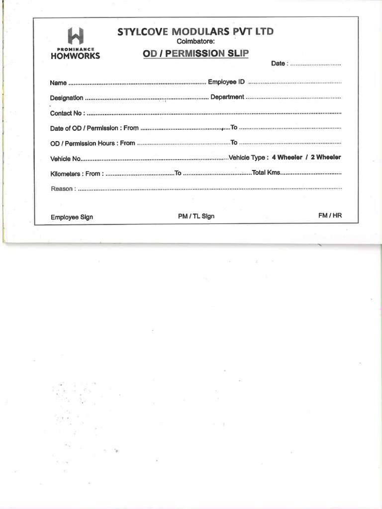 Od Form | PDF