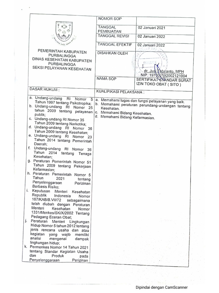 10 Sop Sertifikat Surat Izin Toko Obat Pdf