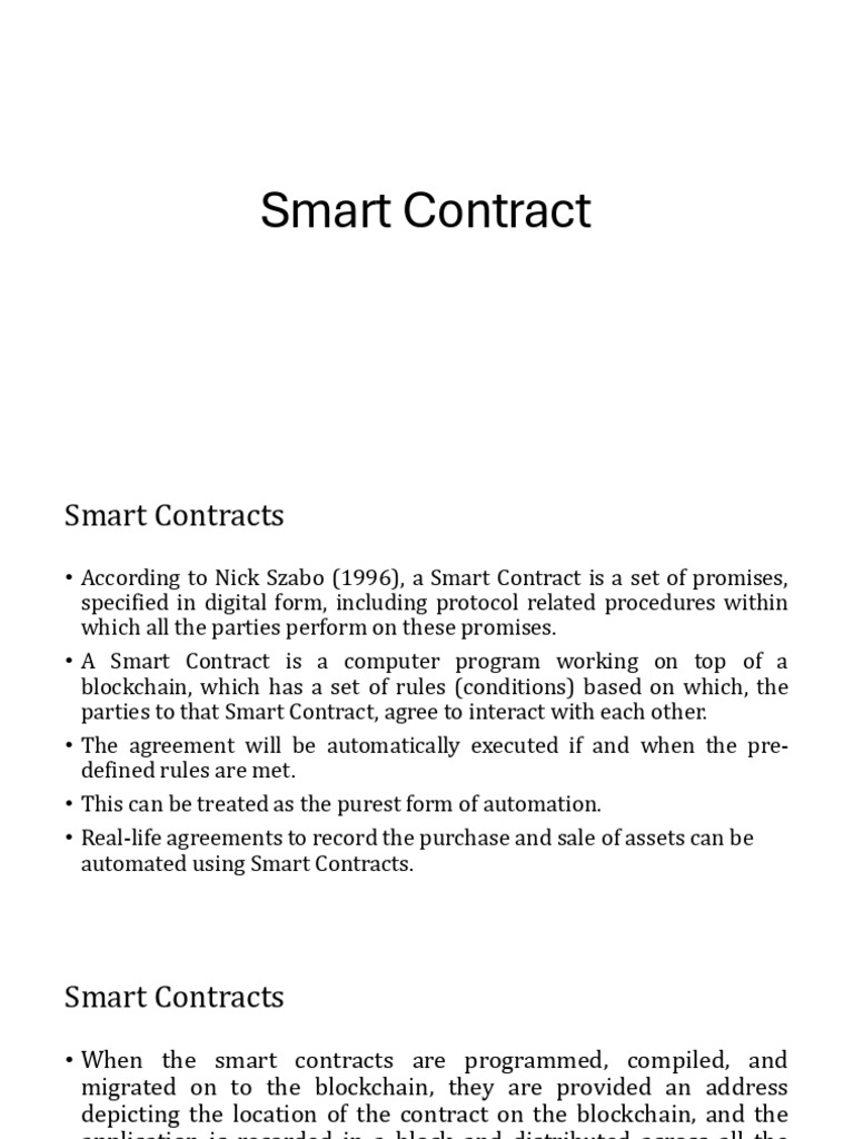 Smart Contract | PDF