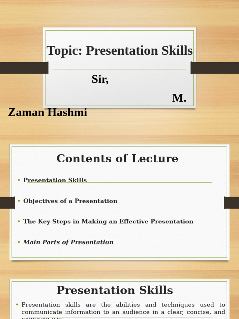 Lecture 9 Topic Presentation Skills | PDF