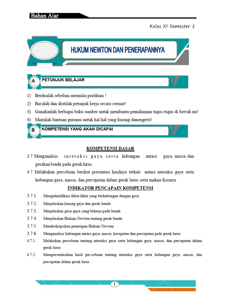 Modul hukum newton tentang gerak pdf