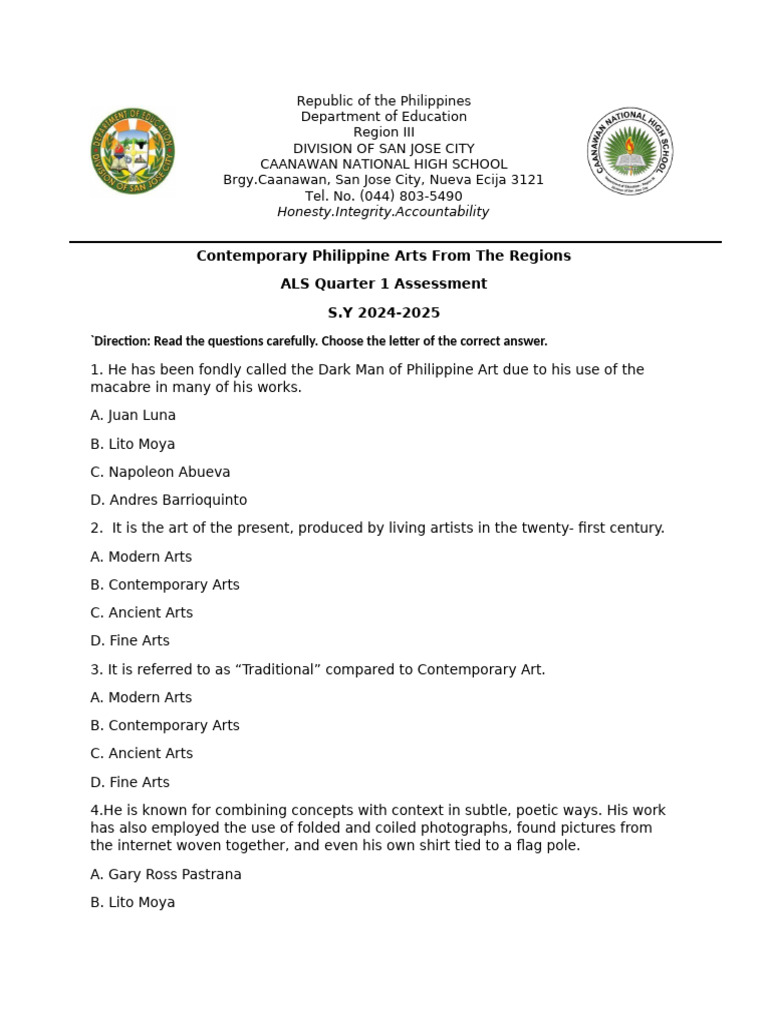 CPAR 1st Quarter | PDF