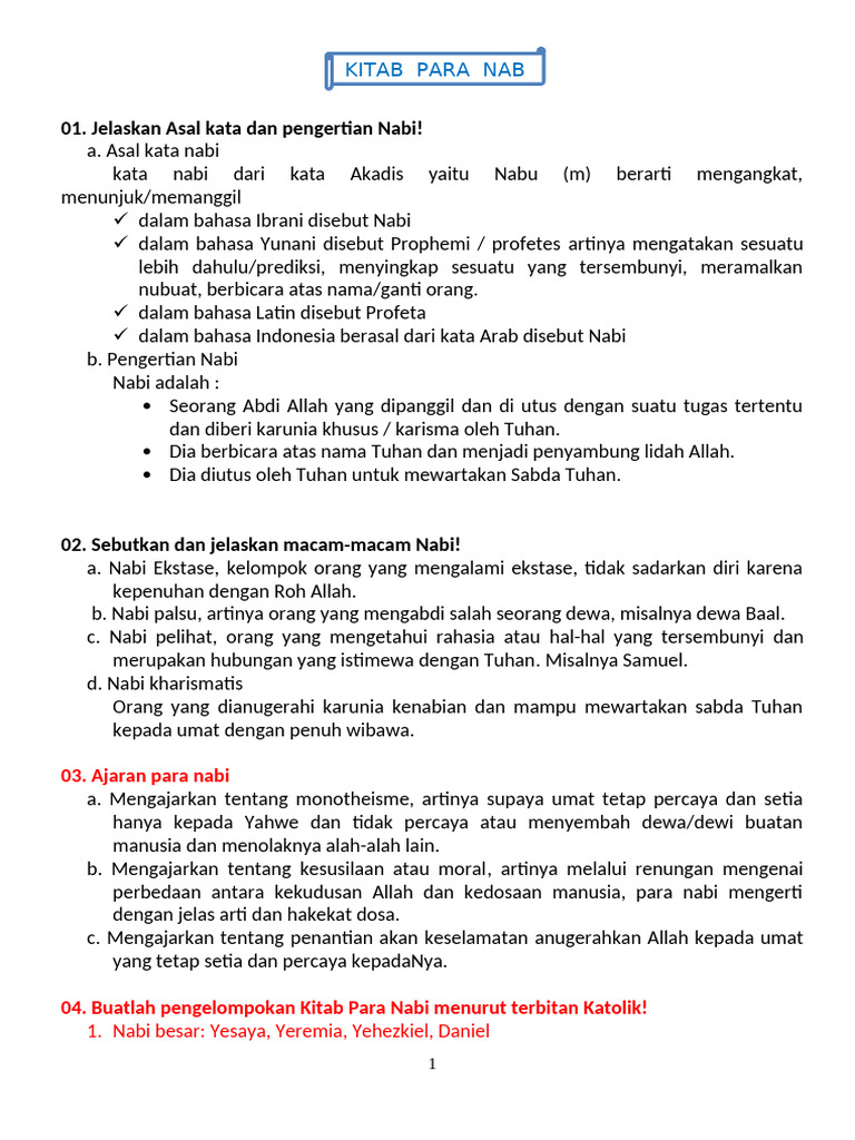 Kitab Para Nabi Pdf