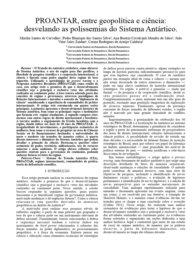 239036-PROANTAR Entre Geopolítica e Ciencia (... ) | PDF
