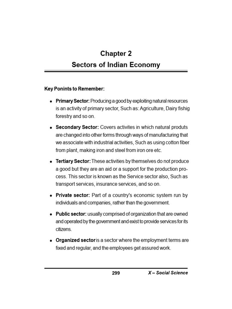 Ch-2 Sectors of Indian Economy - Class X Economics 2024-25 | PDF